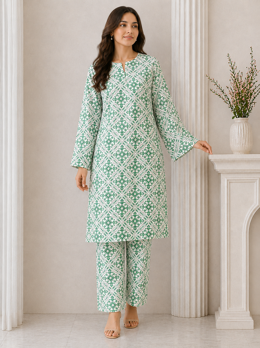 Daily Wear Lawn 2-Piece Unstitched Suit: LWN-084