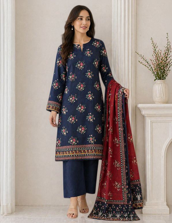 Daily Wear Lawn 3-Piece Unstitched Suit: LWN-EC-089