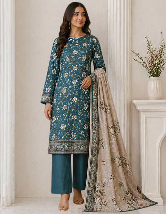 Daily Wear Lawn 3-Piece Unstitched Suit: LWN-EC-097