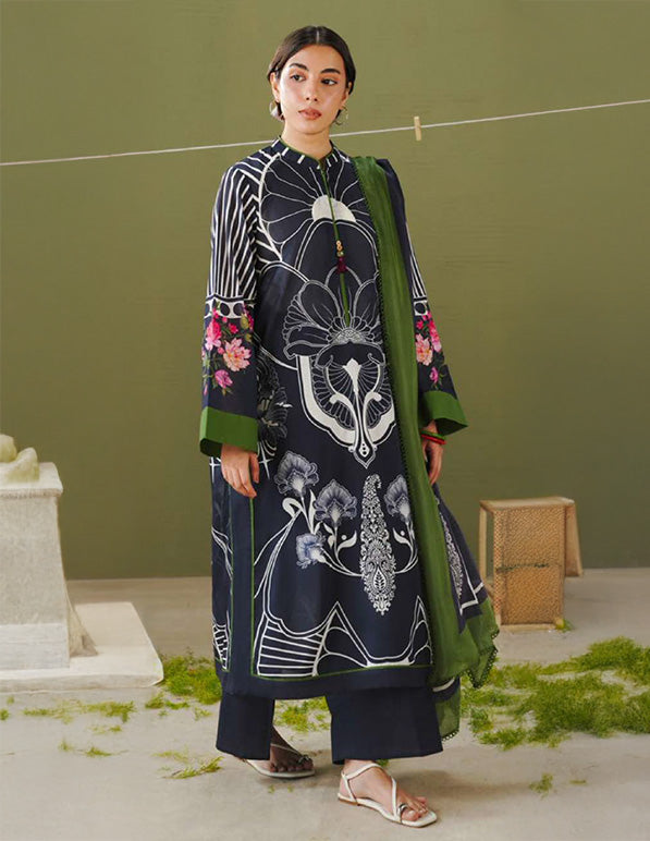 Daily Wear Lawn 3-Piece Unstitched Suit: LWN-EC-062