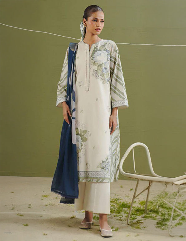 Daily Wear Lawn 3-Piece Unstitched Suit: LWN-EC-063