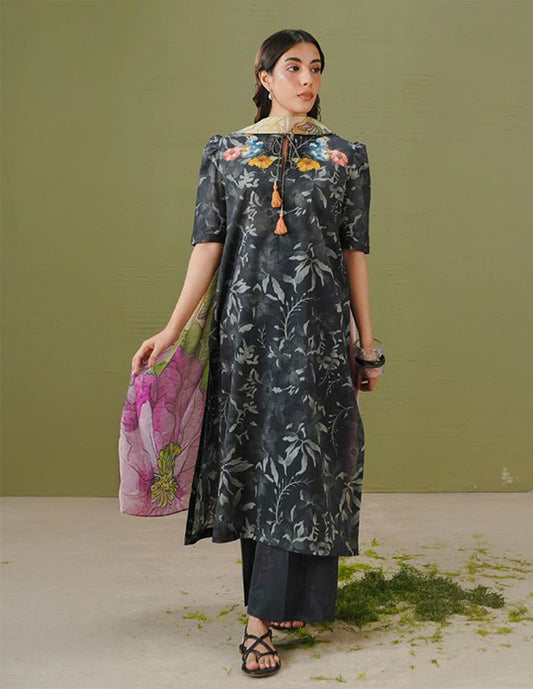 Daily Wear Lawn 3-Piece Unstitched Suit: LWN-EC-067