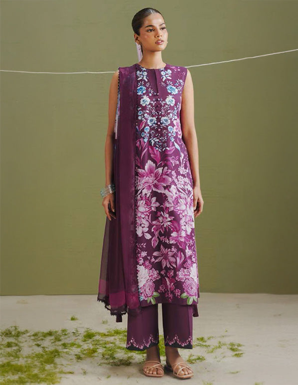 Daily Wear Lawn 3-Piece Unstitched Suit: LWN-EC-068