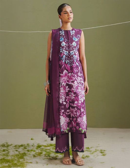 Daily Wear Lawn 3-Piece Unstitched Suit: LWN-EC-068