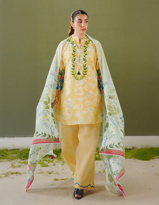 Daily Wear Lawn 3-Piece Unstitched Suit: LWN-EC-070